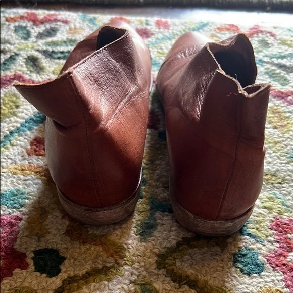 Free People Royale D’orsay Flat Brown Leather Slip-On Shoes - Picture 7 of 8